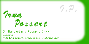 irma possert business card